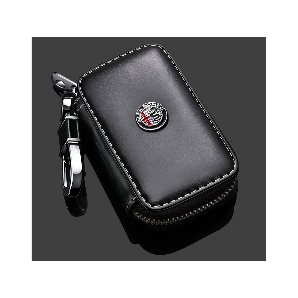 (Alfa) Fashion Anti-Scratch Leather Car Key Bag Fob Cover Chain Bag Protector 5601103455732