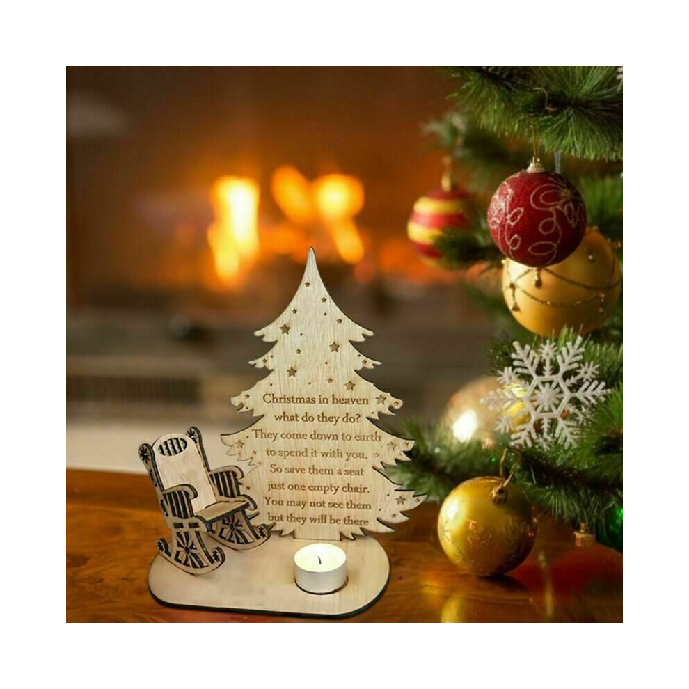 Christmas in Heaven Poem Tree Rocking Chair Candle Loved Ones Memorial Ornament