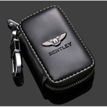 (BENTLEY) Fashion Anti-Scratch Leather Car Key Bag Fob Cover Chain Bag Protector