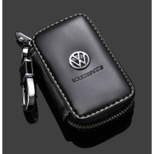 (VOLKSWAGEN) Fashion Anti-Scratch Leather Car Key Bag Fob Cover Chain Bag Protector