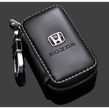(HONDA) Fashion Anti-Scratch Leather Car Key Bag Fob Cover Chain Bag Protector