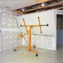 (Yellow) 16FT Rolling Drywall Lifter Panel Hoist Jack Tool