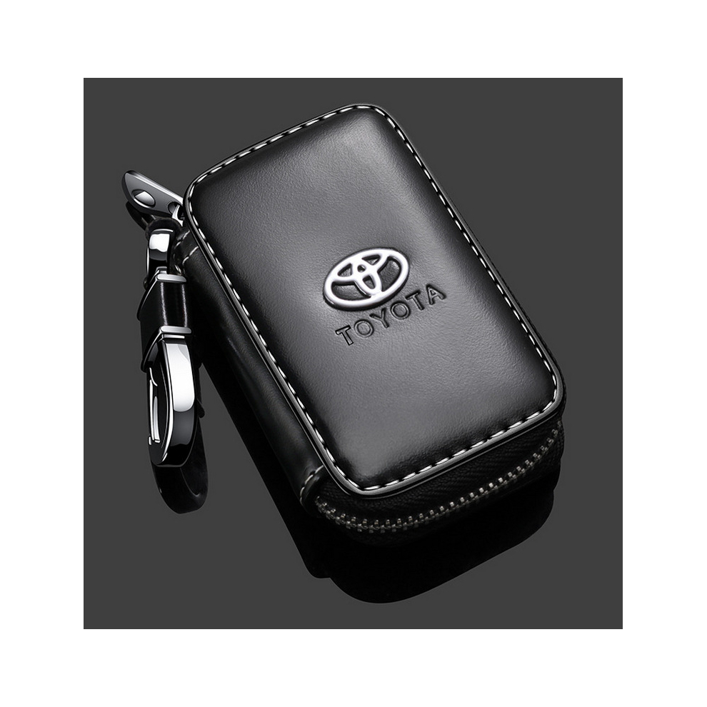 (Toyota) Fashion Anti-Scratch Leather Car Key Bag Fob Cover Chain Bag Protector 5601103455824