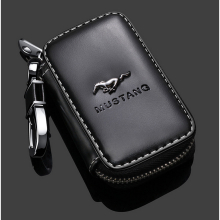 (MUSTANG) Fashion Anti-Scratch Leather Car Key Bag Fob Cover Chain Bag Protector