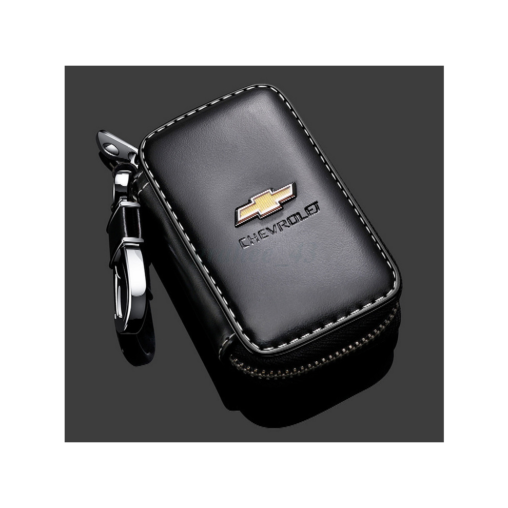 (Chevrolet) Fashion Anti-Scratch Leather Car Key Bag Fob Cover Chain Bag Protector 5601103455862