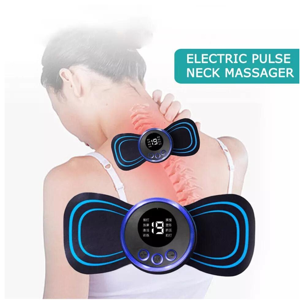 Electric Pulse Neck Massager EMS Cervical Massage Patch Lcd Display Neck Back Muscle Stimulator Tens Relief Pain.