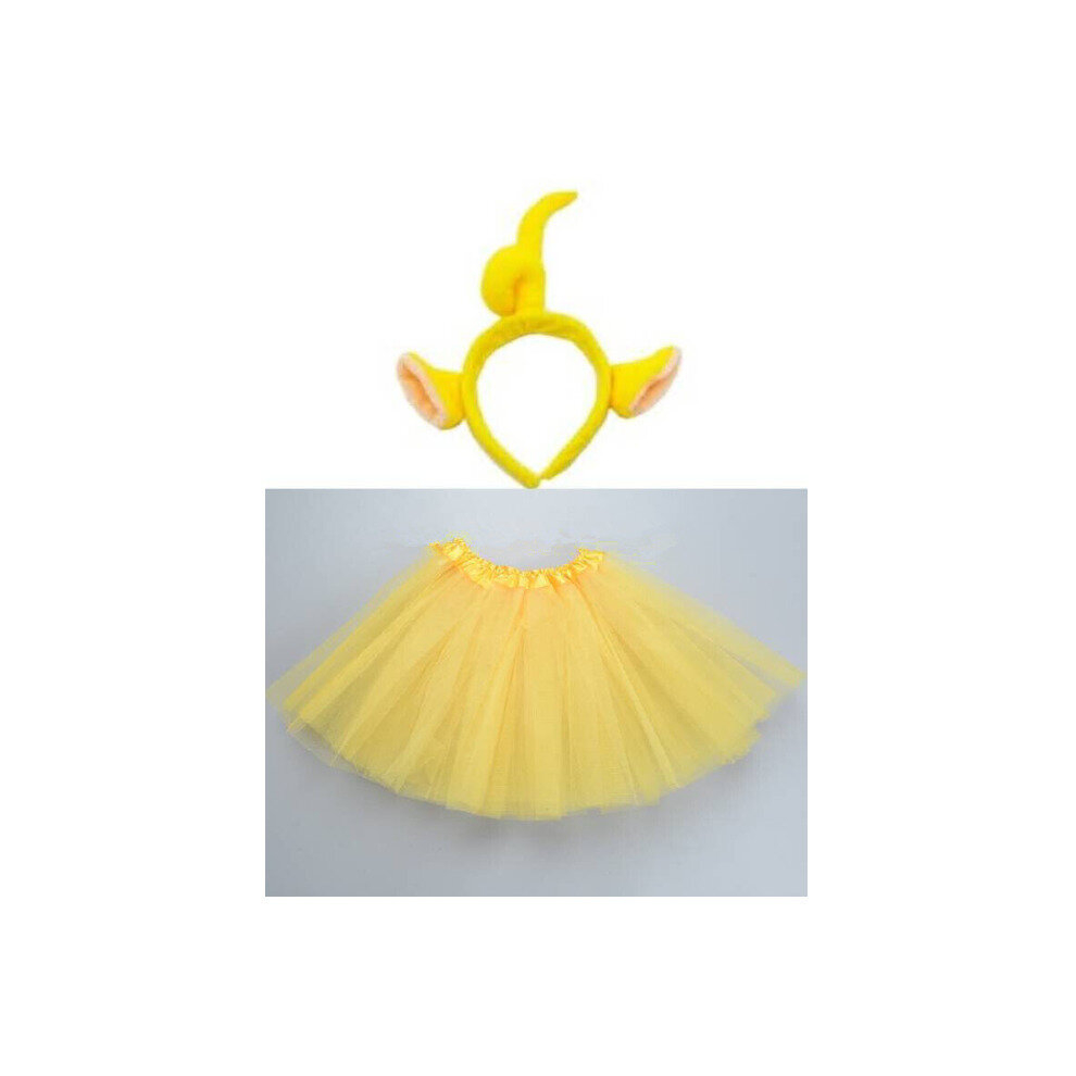 (Kids, Yellow) Teletubbies Headpiece with Tutu Costume