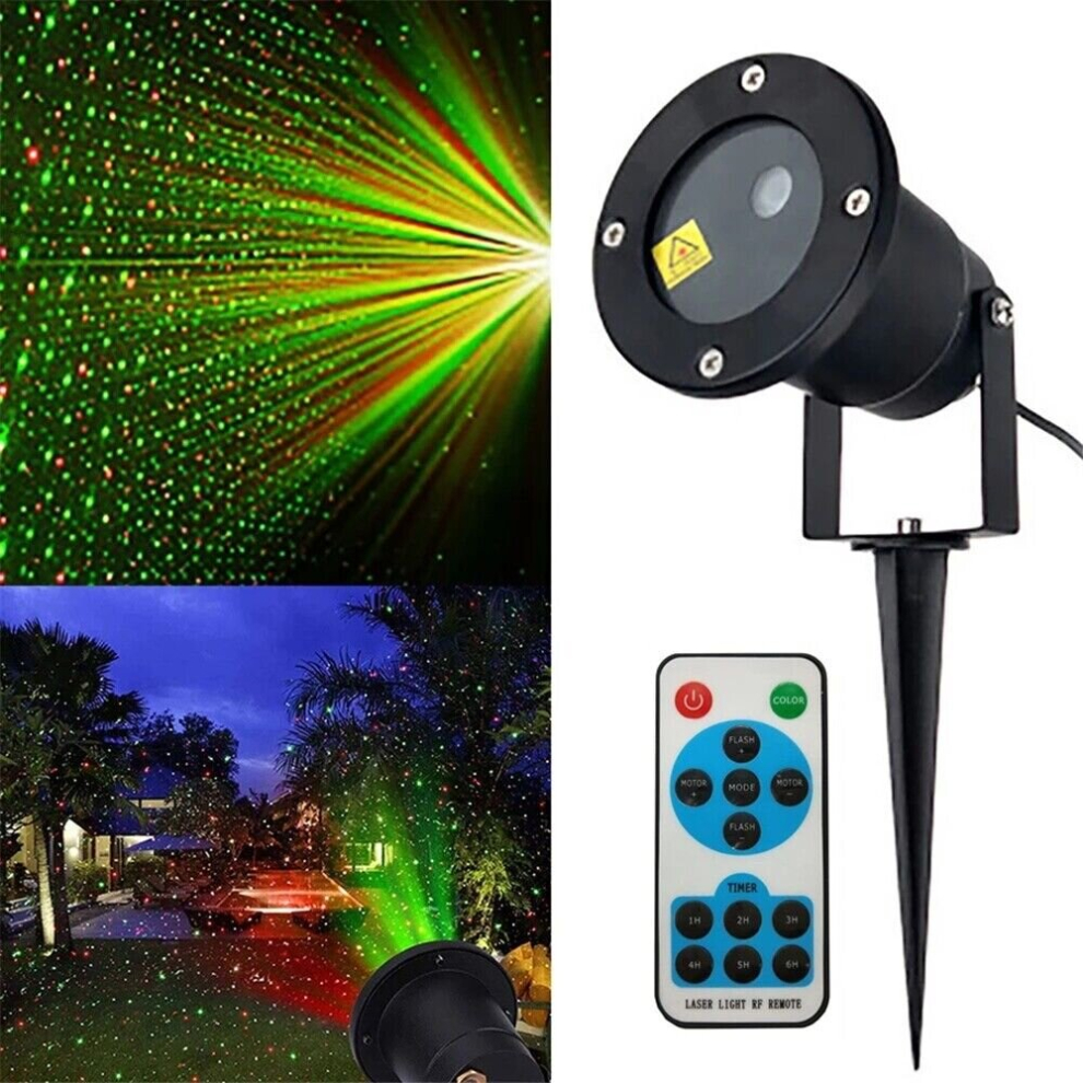 Christmas Red Green LED Laser Projector Light Outdoor Garden Moving Light Decor