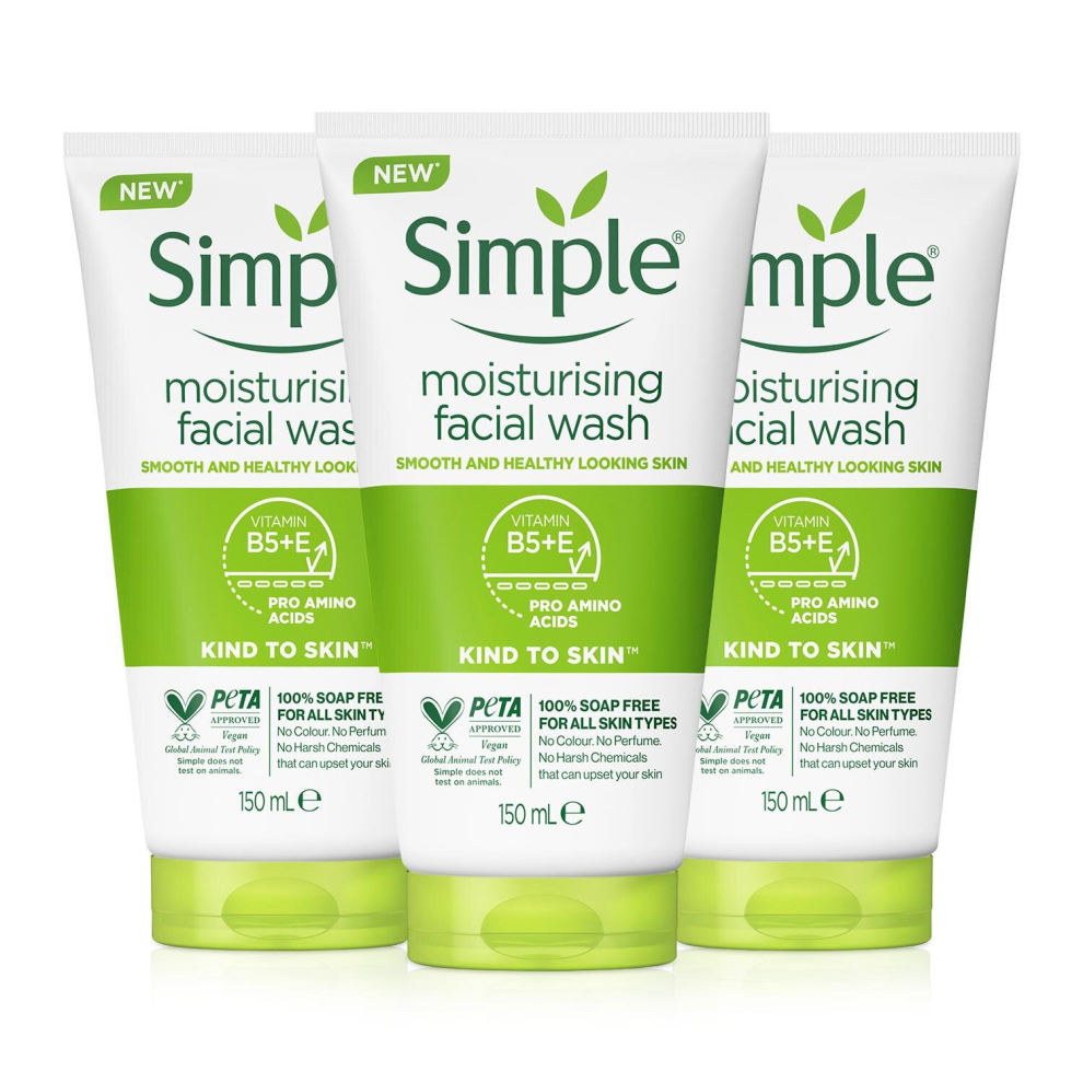 (Buy 3) Simple Kind to Skin Moisturising Face Wash 150ml