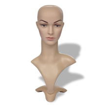 Female Mannequin Head for Window Display - Eco-friendly PE, Light Skin with Makeup, 51cm Tall, 27cm Shoulders | Code 30020