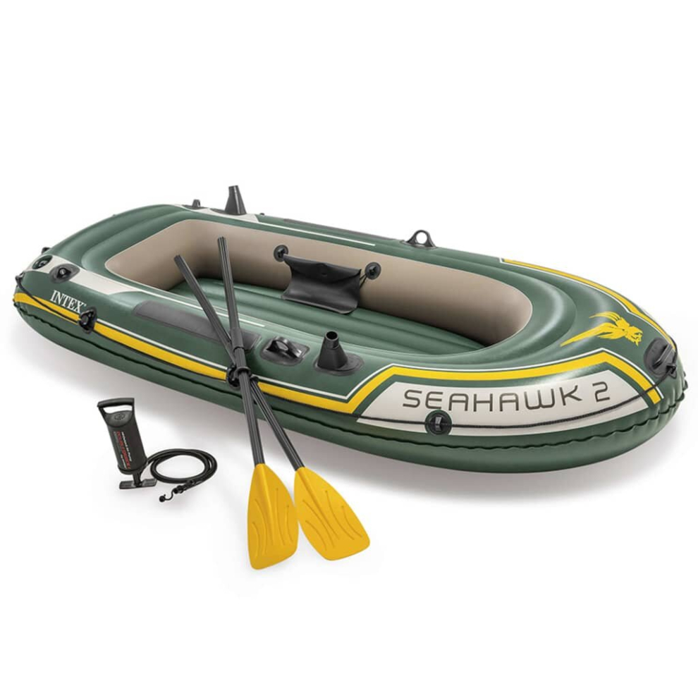 Intex Inflatable Boat Canoe With Oars And Pump Dinghy Seahawk 2 Set 68347Np