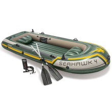 Intex Seahawk 4 Inflatable Boat (68351NP) - 4 Adults, Oars & Pump, I-Beam Floor, 400 kg Capacity