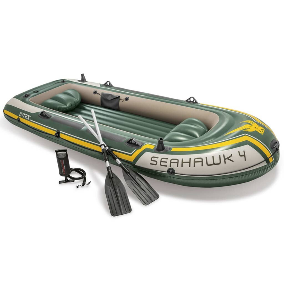 Intex Seahawk 4 Inflatable Boat (68351NP) - 4 Adults, Oars & Pump, I-Beam Floor, 400 kg Capacity