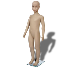Child Mannequin 110cm – Eco-Friendly PE, Beige, Full-Body 4-Part Shop Display with 360 Head/Arm, Glass Base & Aluminum Stand | Code 30019
