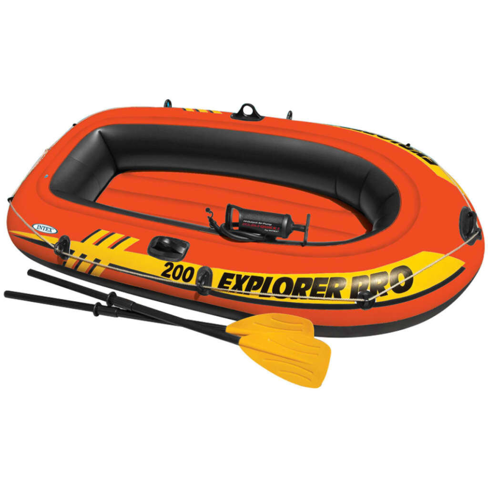 Intex Inflatable Boat Canoe With Oars And Pump Explorer Pro 200 Set 58357Np