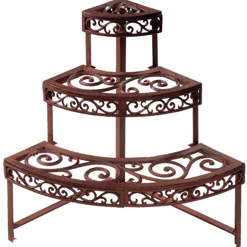 Esschert Design Etagere Quarter Round BPH32 Cast Iron 3 Tiers Plant Stands