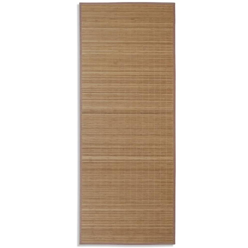 Rectangular Brown Bamboo Rug 80 x 200 cm