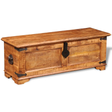 Rough Mango Wood Storage Chests Boxes Cases Trunks for Toys/Crafts/Tools Bench