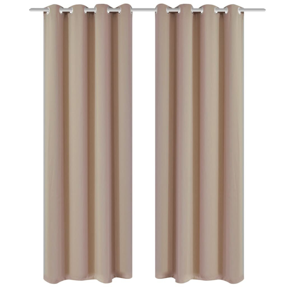 vidaXL 2x Blackout Curtains with Metal Eyelets 135x175 cm Cream Window Drapes