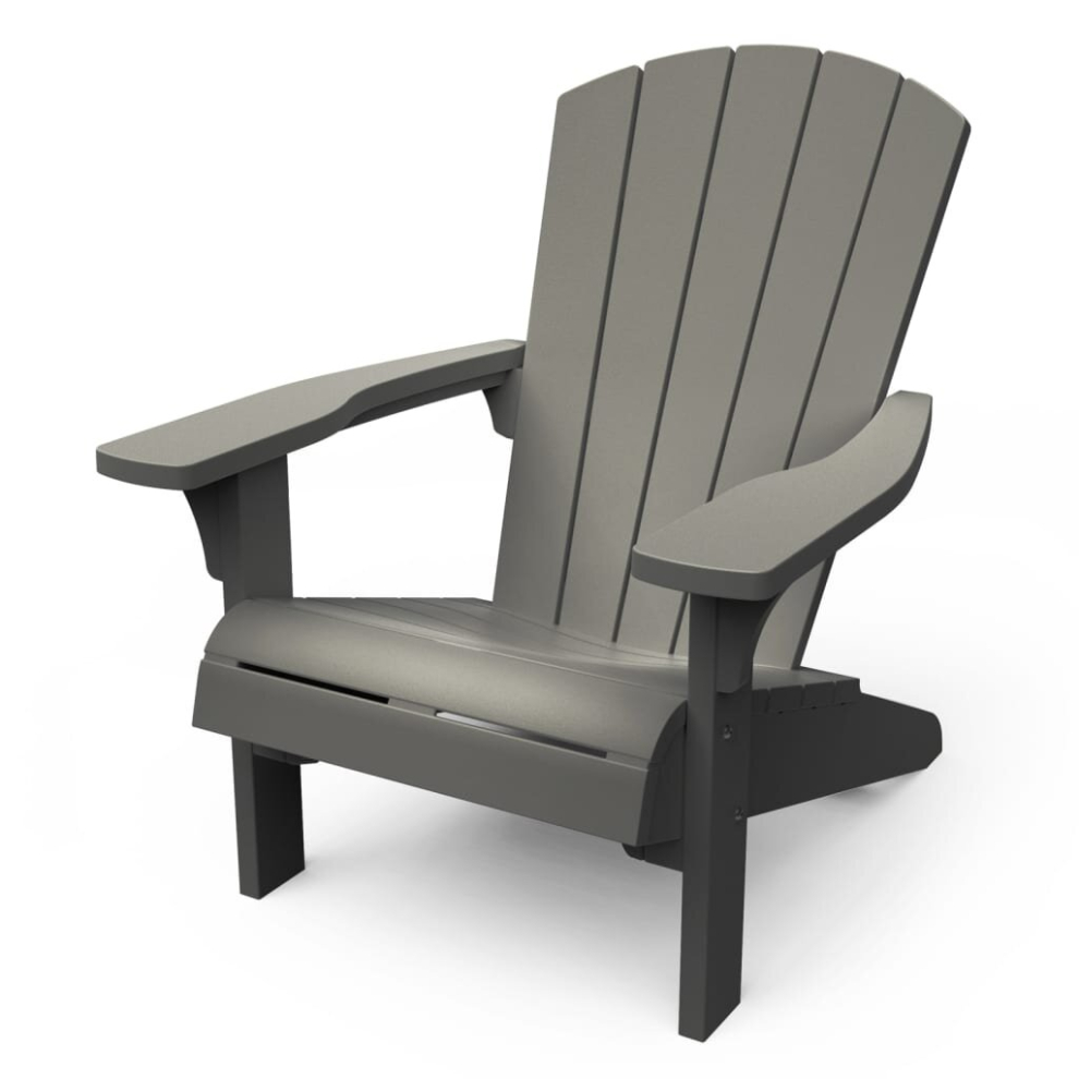 Keter Adirondack Chair Troy Grey Garden Outdoor Patio Chair Seating Armchair