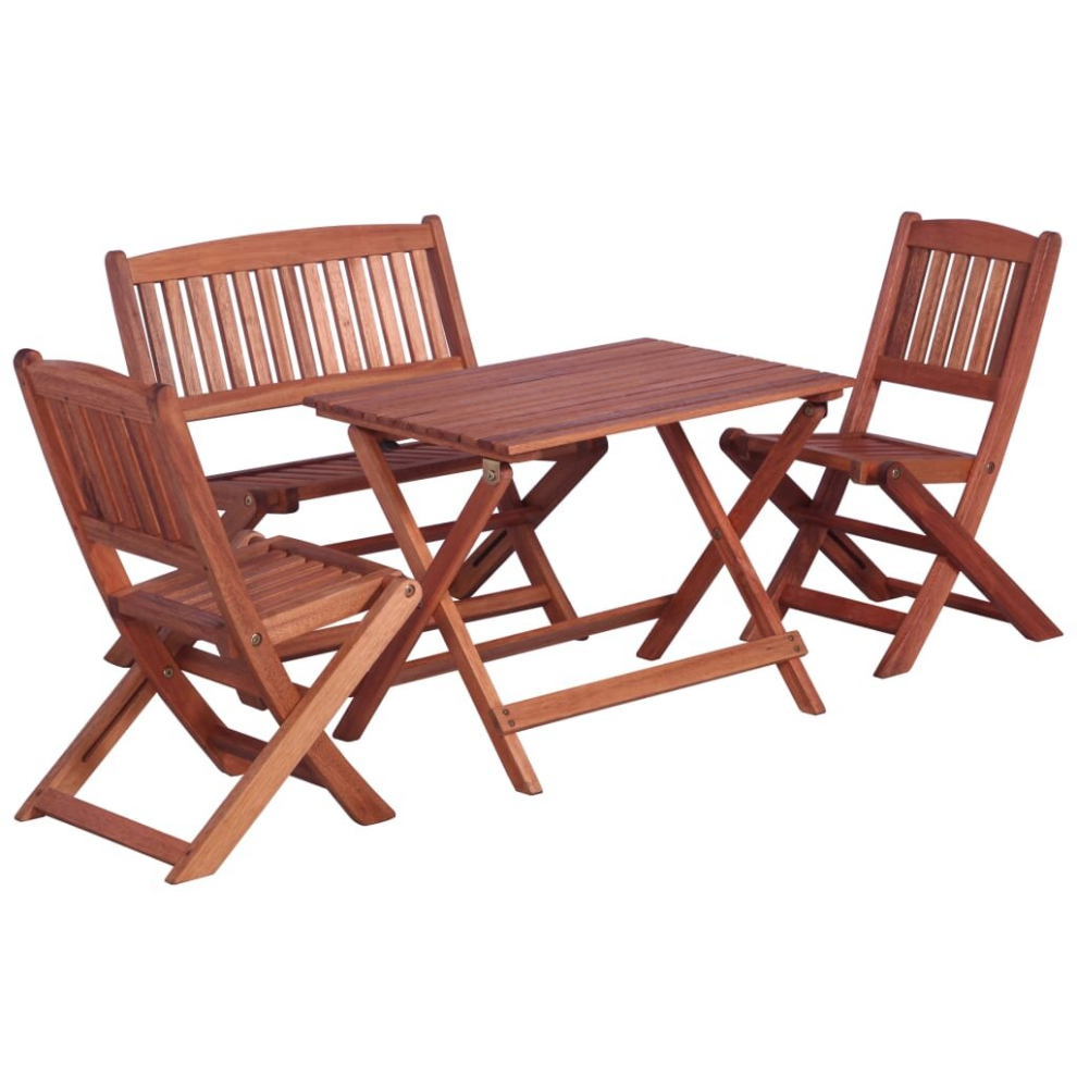 vidaXL 4 Piece Solid Eucalyptus Wood Outdoor Dining Set Children Table Chair