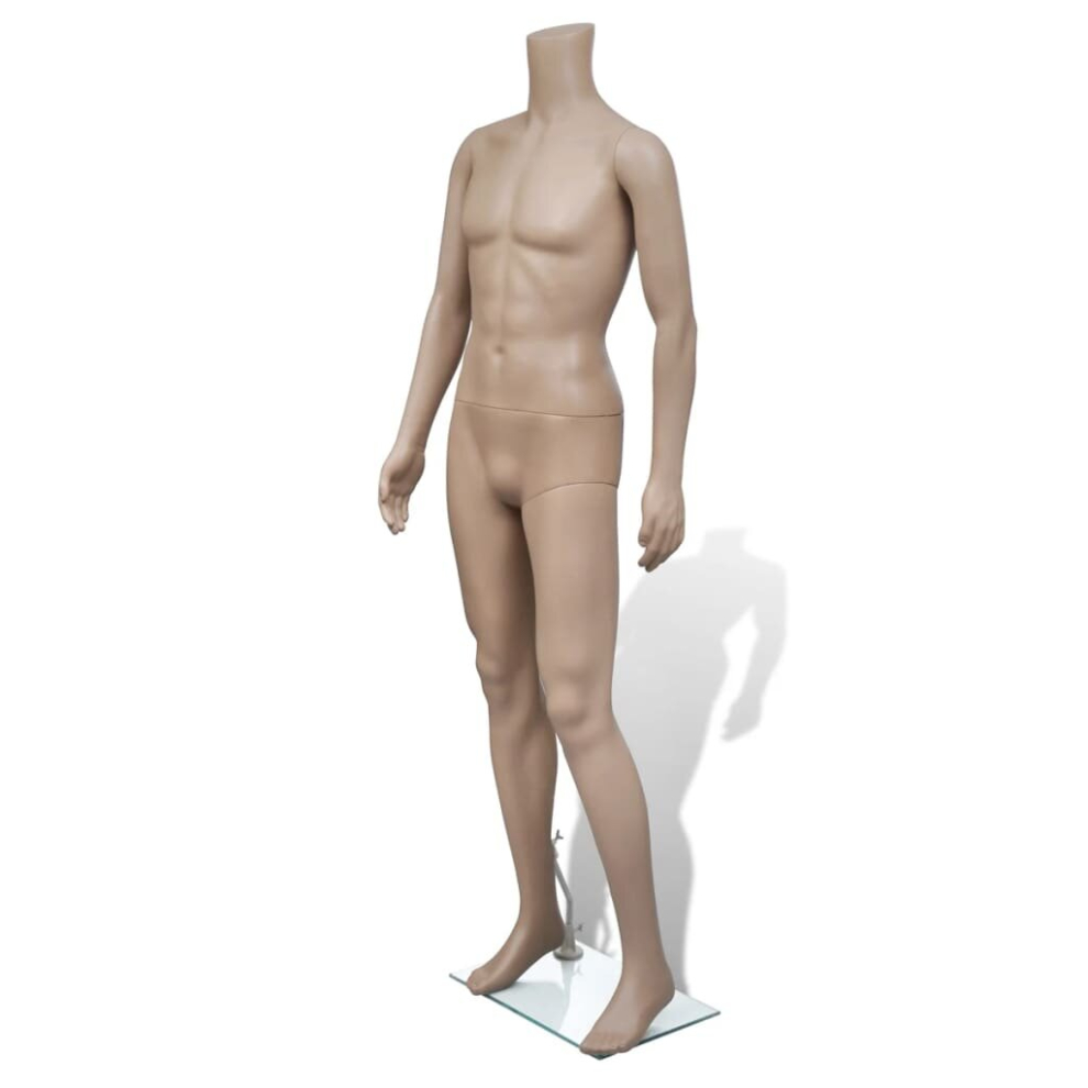 Mannequin Man Without Head Full Body Male Clothes Display with Glass Base