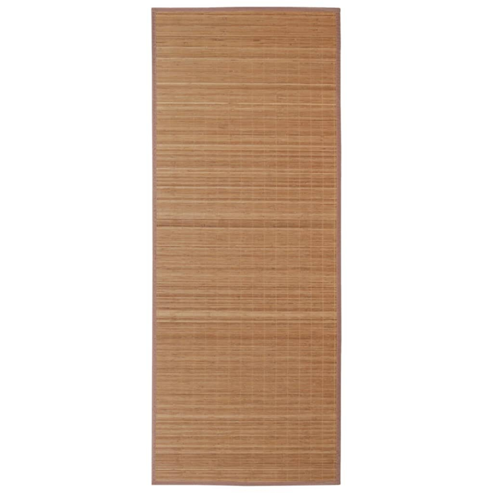 Rectangular Brown Bamboo Rug 80 x 300 cm