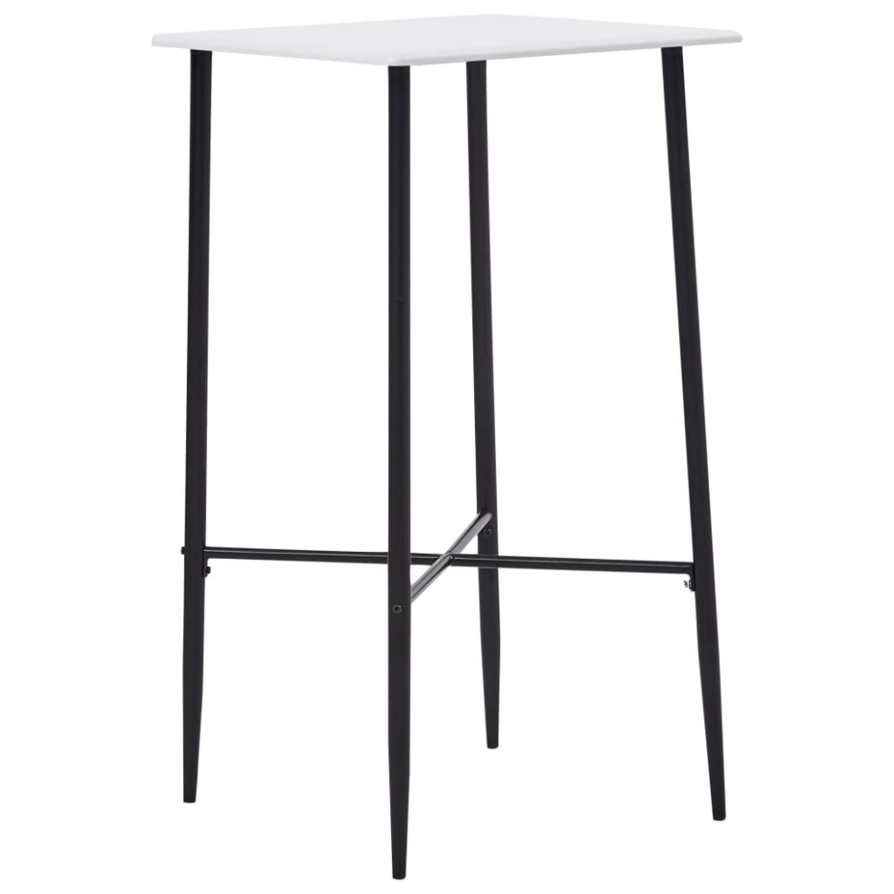 vidaXL Bar Table White 60x60x111cm MDF Bistro Table Coffee Desk Counter Stand