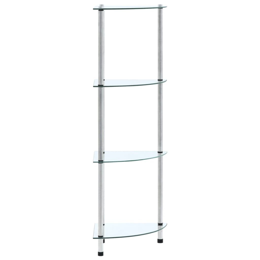 Vidaxl 4-Tier Shelf Transparent Tempered Glass 30X30x100cm Bookshelf Showcase