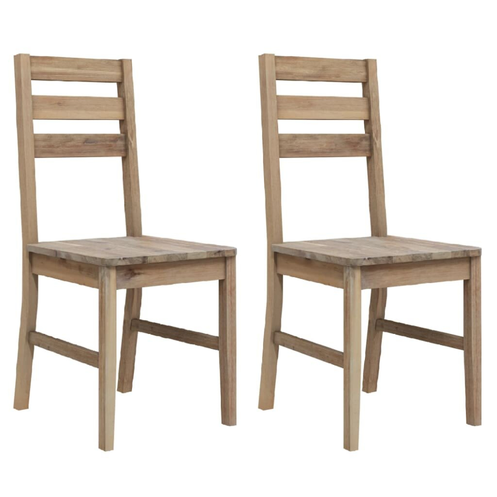 Vidaxl 2X Solid Wood Acacia Dining Chairs Home Kitchen Dinner Furniture Seat