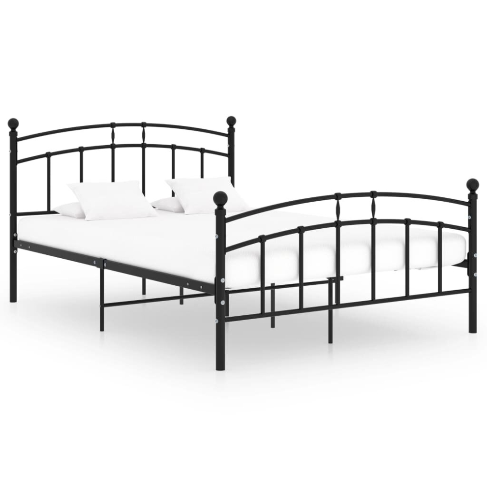 vidaXL Bed Frame Black Metal 200x200 cm Bedroom Indoor Home Furniture Bed Base