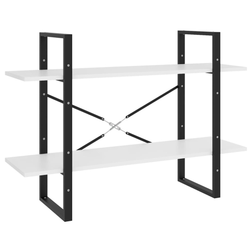 VidaXL vidaXL 2-Tier Book Cabinet White Engineered Wood Home Bookcase Storage Rack