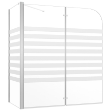 vidaXL Bath Enclosure 68cm Tempered Glass Stripe Bathroom Shower Screen Panel