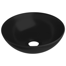 vidaXL Bathroom Sink Ceramic Matt Black Round Cloakroom Counter Top Wash Basin