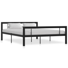 vidaXL sengestel sort og hvid metal 120 x 200 cm