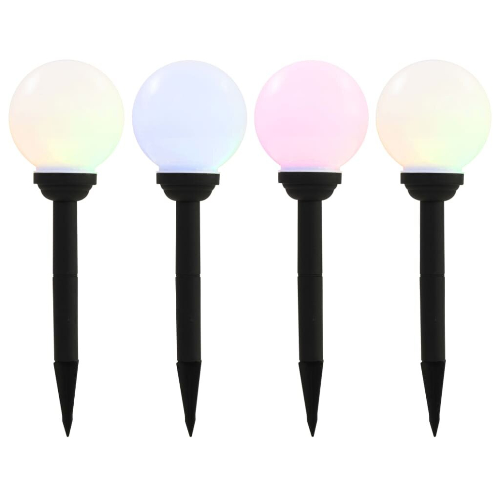 Vidaxl 4X Outdoor Solar Lamps Led Spherical 15Cm Rgb Yard Ground Spot Light