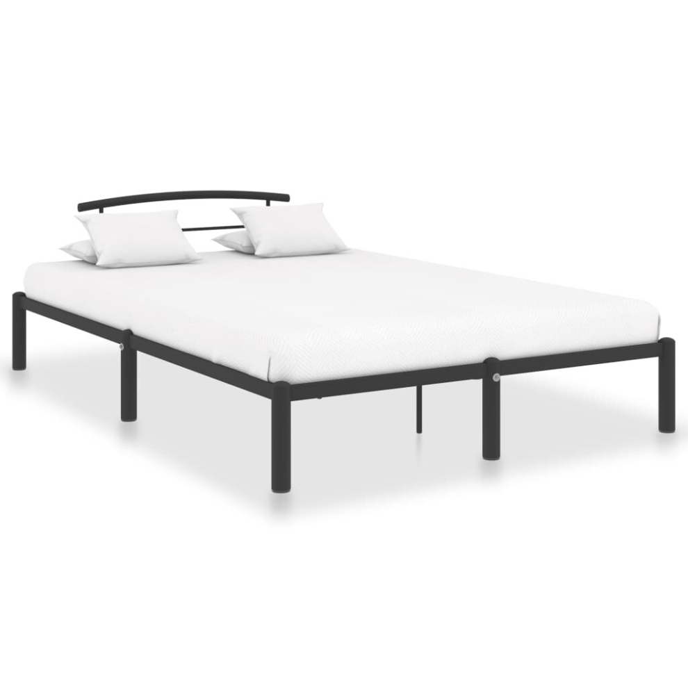 Vidaxl Bed Frame Black Metal 160X200cm Bedroom Furniture Classic Accessory