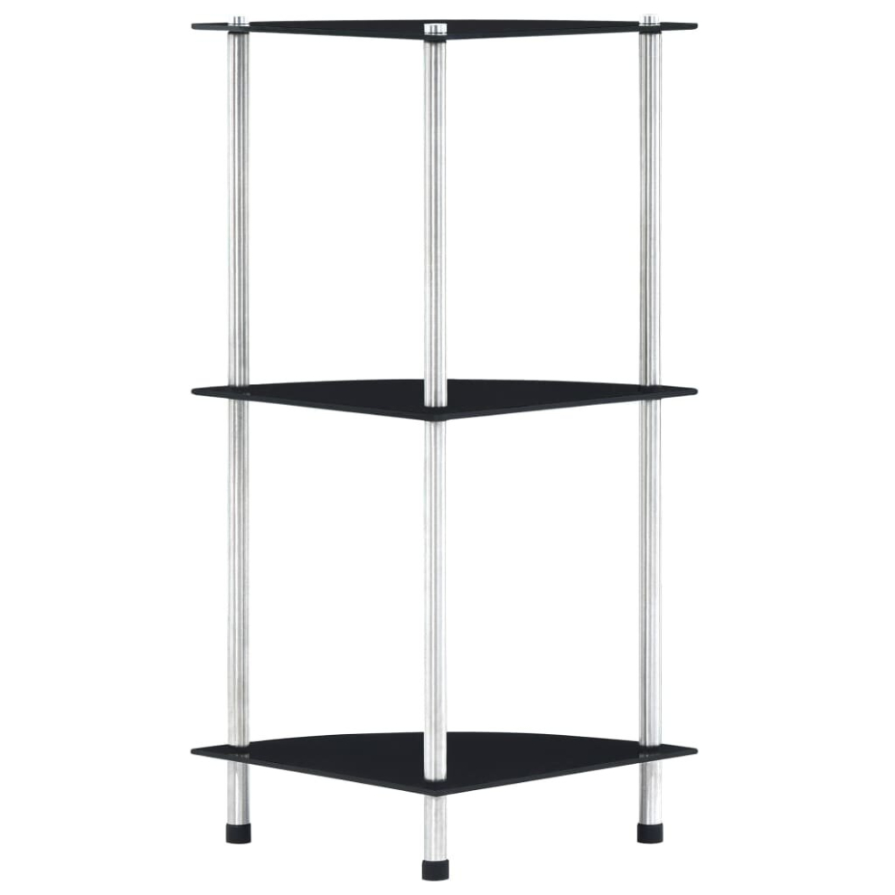 vidaXL 3-Tier Shelf Tempered Glass 30x30x67cm Bookshelf Showcase Display Stand