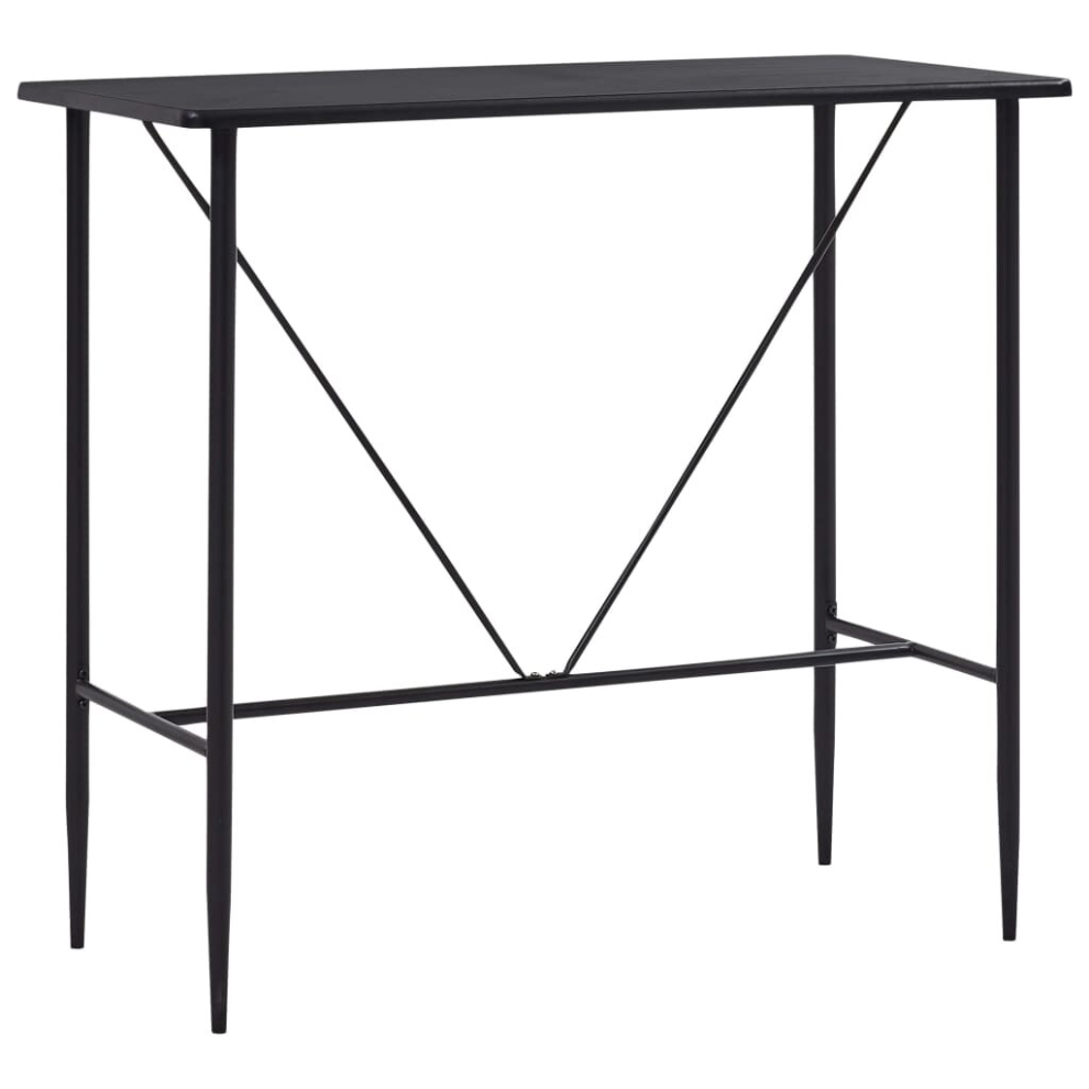 vidaXL Bar Table Black 120x60cm MDF Bistro Table Coffee Desk Counter Stand