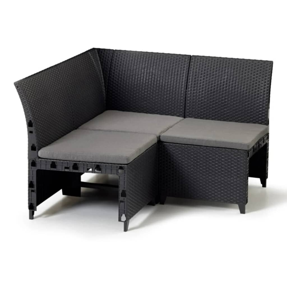 Keter Garden Corner Element Rosalie Graphite Outdoor Patio Corner Sofa Seating