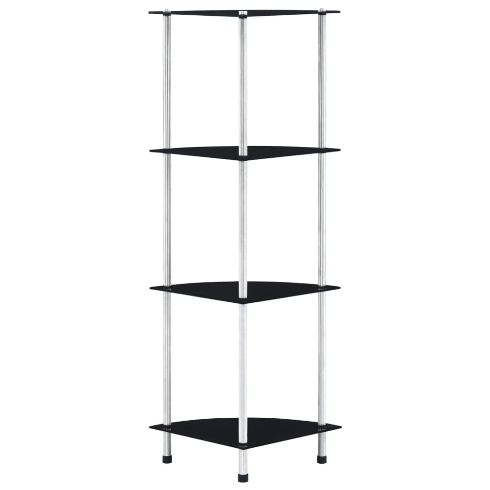 vidaXL 4-Tier Shelf Tempered Glass 30x30x100cm Bookshelf Storage Showcase