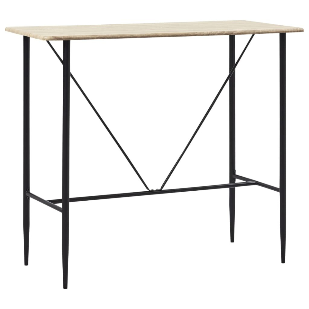 vidaXL Bar Table Oak 120x60x110cm MDF Bistro Table Coffee Desk Counter Stand