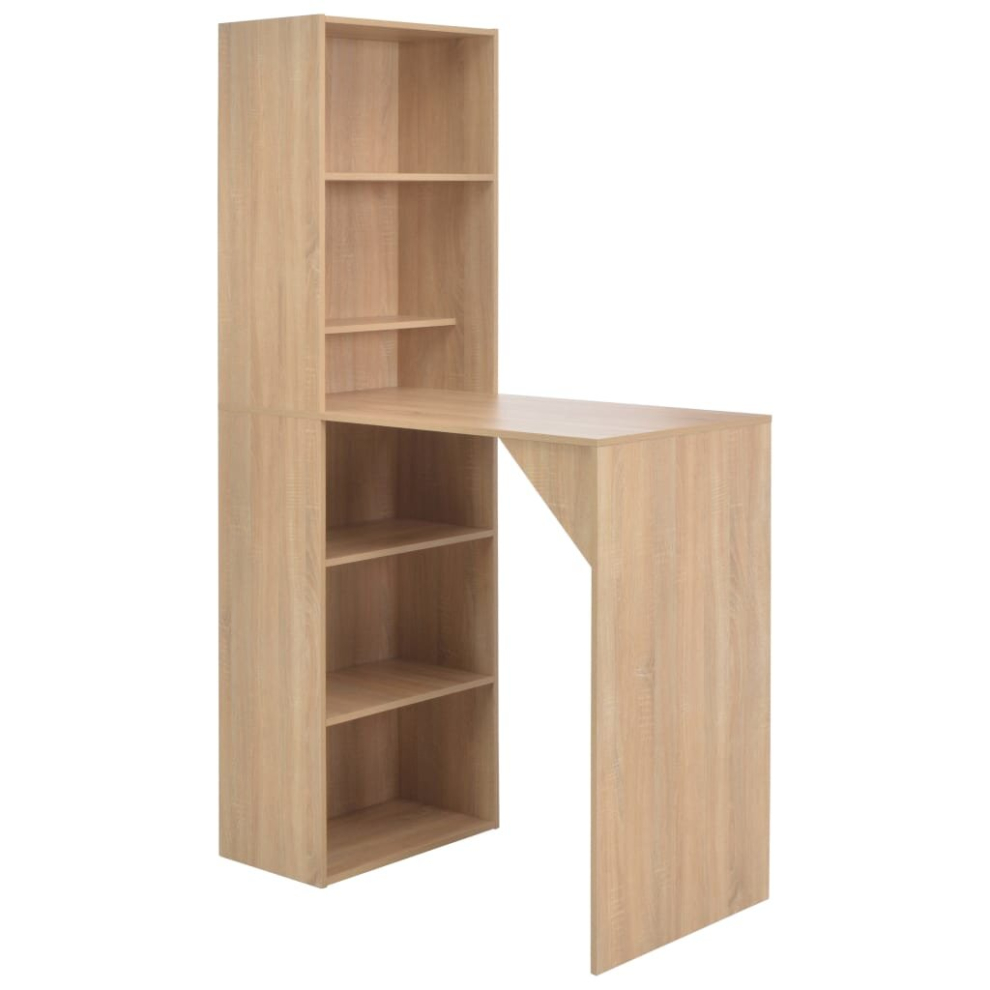 Vidaxl Bar Table With Cabinet Versatile Oak Breakfast High Table Furniture