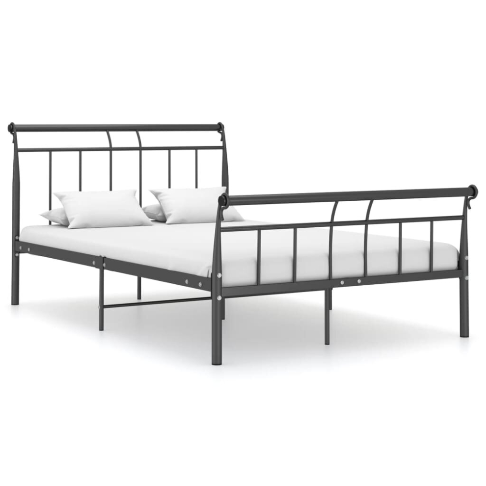 vidaXL Bed Frame Black Metal 120x200 cm Bedroom Furniture Bed Base Bedstead