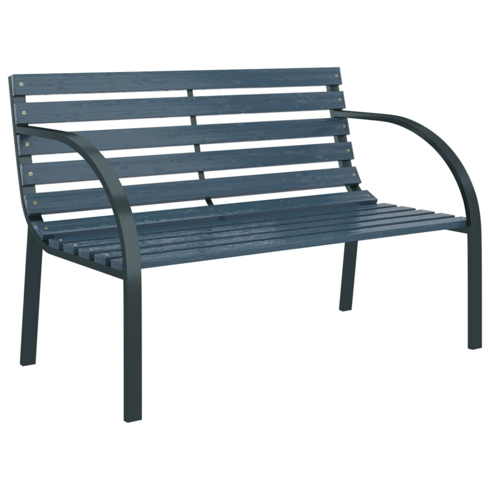 vidaXL Garden Bench 120cm Grey Wood Outdoor Patio Seating Chair Furniture