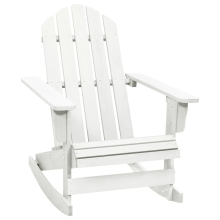 vidaXL Garden Rocking Chair Wood White Outdoor Patio Sun Lounger Armchair Seat