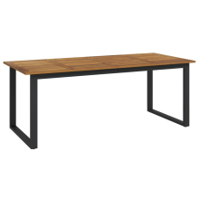 vidaXL Garden Table Dining Coffee Table with U-shaped Legs Solid Wood Acacia