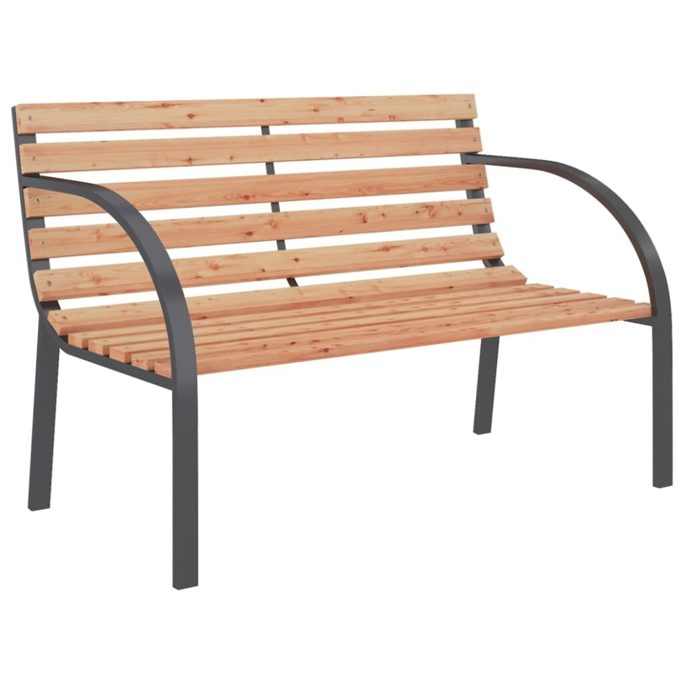 vidaXL Garden Bench 120cm Wood and Iron Outdoor Patio Park Yard Seat Chair