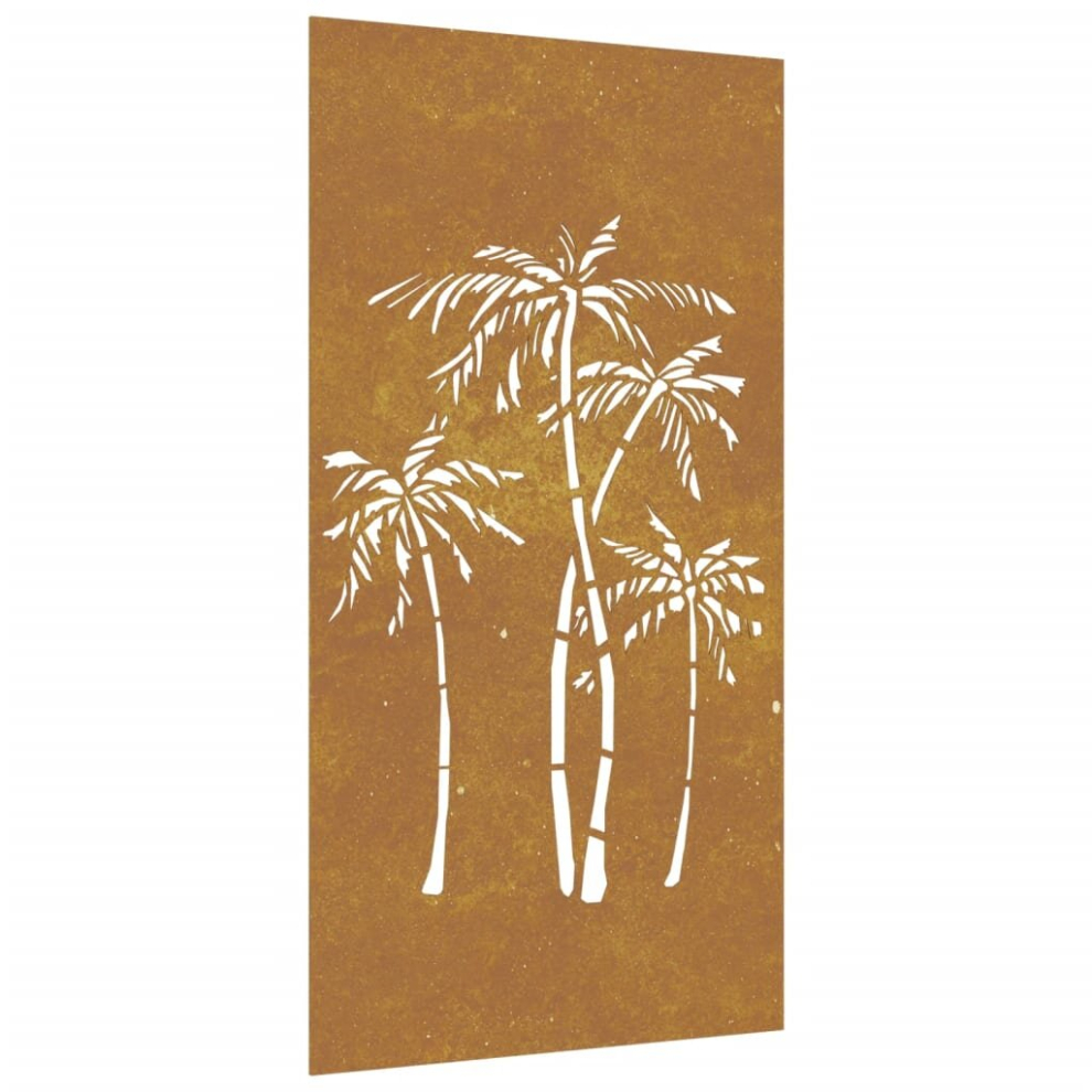 vidaXL Garden Wall Decoration Wall Art Decor Corten Steel Palm Tree Design