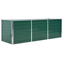 vidaXL højbed galvaniseret stål 240x80x77 cm grøn